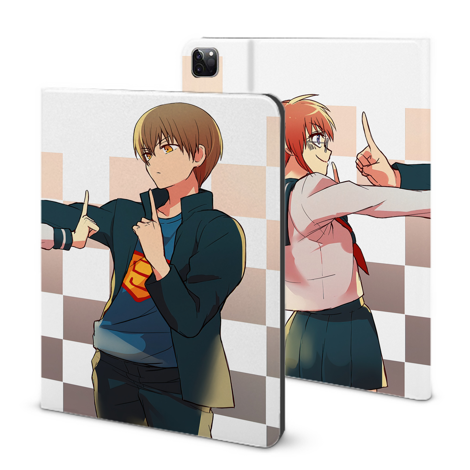 ぎんたま 坂田銀時（さかたぎんとき） 神楽 志村新八（しむら しんぱち） GINTAMA Sakata Gintoki Kagura Shimura Shinpachi IPad ケース ブック型 PUレザー TPU 耐衝撃 軽量 薄型 ペン収納なし 全面保護 IPad 各モデル対応